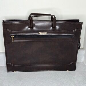 Stradellina Dark‎ Brown Leather-Look Portfolio Briefcase Document Holder
